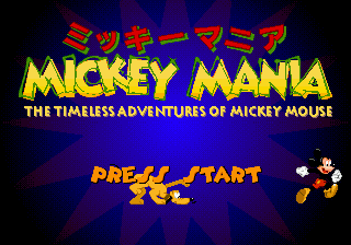 Mickey Mania - The Timeless Adventures of Mickey Mouse (Japan) Title Screen